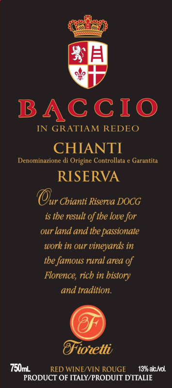 Le Chiantigiane Chianti Riserva Baccio 2009 Front Label