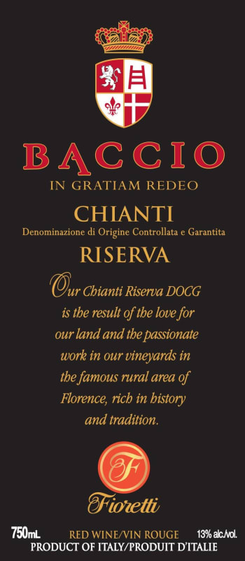 Le Chiantigiane Chianti Riserva Baccio 2011 Front Label