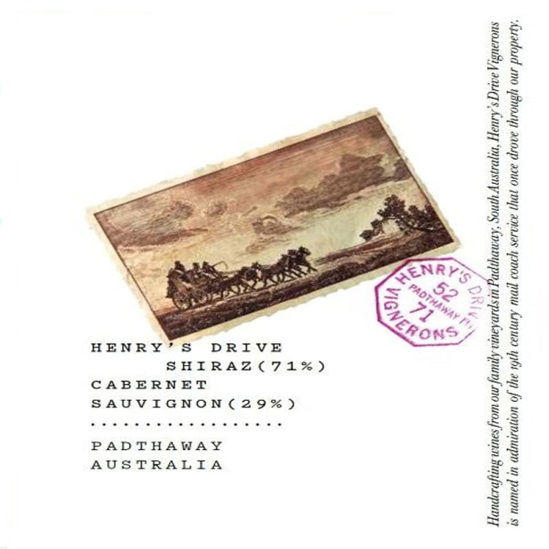 Henry's Drive Shiraz-Cabernet 2009 Front Label