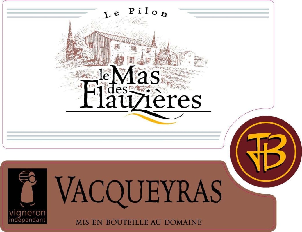 Le Mas Des Flauzieres Vacqueyras Le Pilon 2012 Front Label
