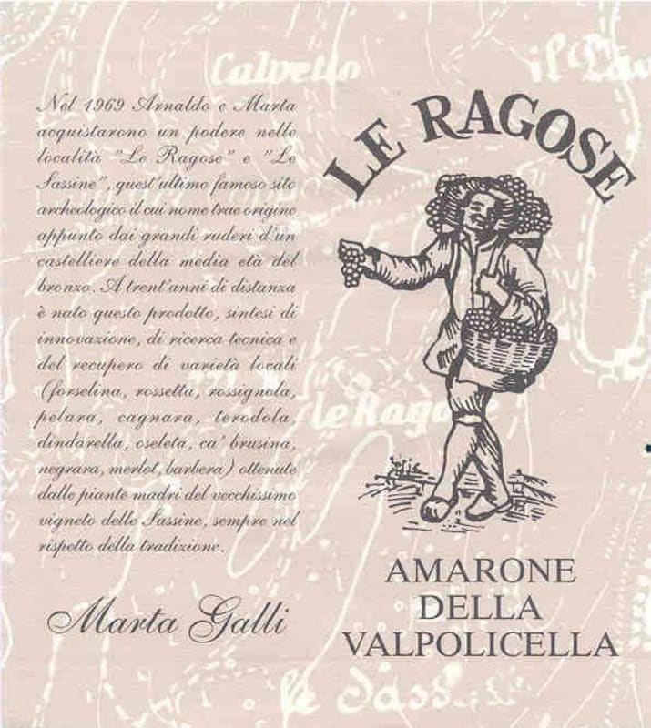 Le Ragose Amarone della Valpolicella Marta Galli Classico 2004 Front Label