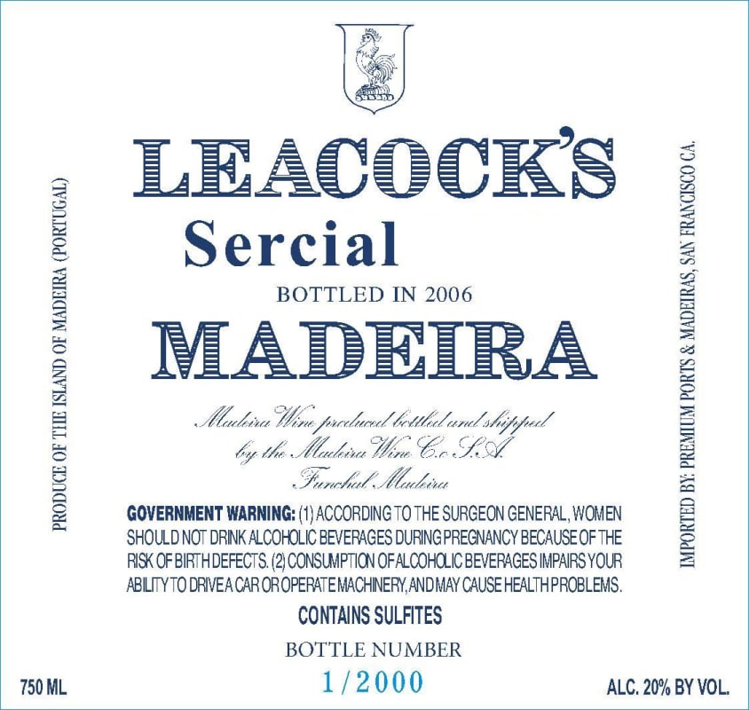 Leacock's Madeira Sercial Vintage 1969 Front Label