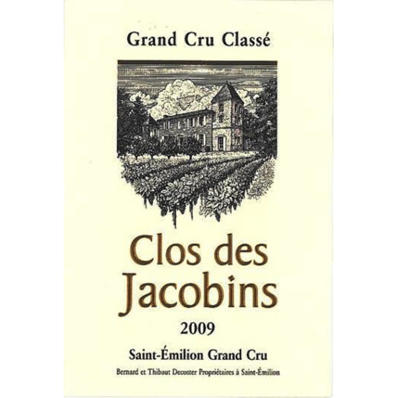 Chateau Clos des Jacobins 2009 Front Label