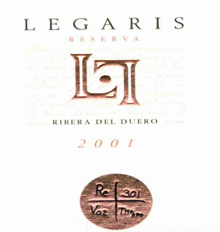Legaris Reserva 2001 Front Label
