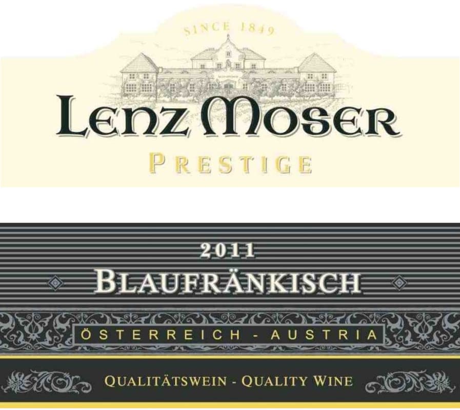 Lenz Moser Prestige Blaufrankisch 2011 Front Label