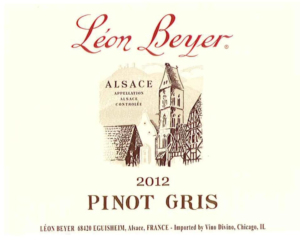 Leon Beyer Pinot Gris 2012 Front Label