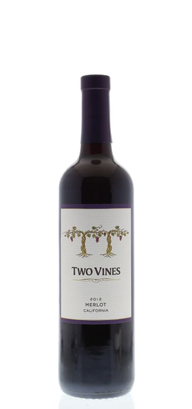 Two Vines California Merlot 2012 Front Bottle Shot
