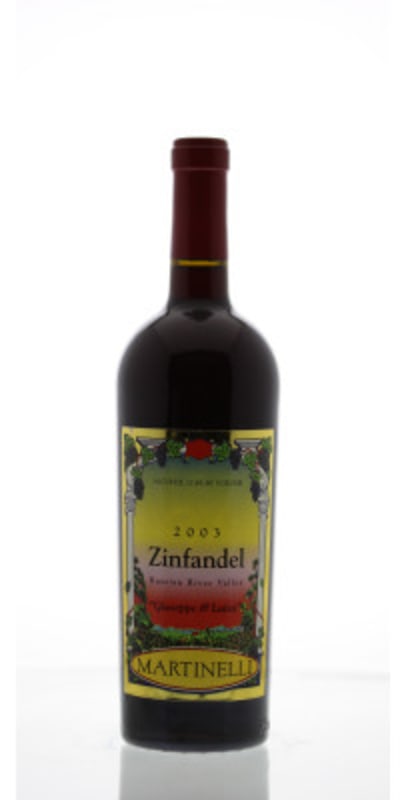 Martinelli Giuseppe and Luisa Zinfandel 2003 Front Bottle Shot