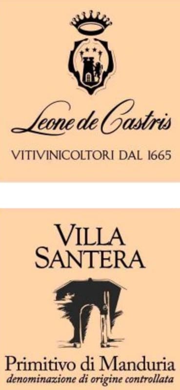Leone de Castris Primitivo di Manduria Villa Santera 2013 Front Label