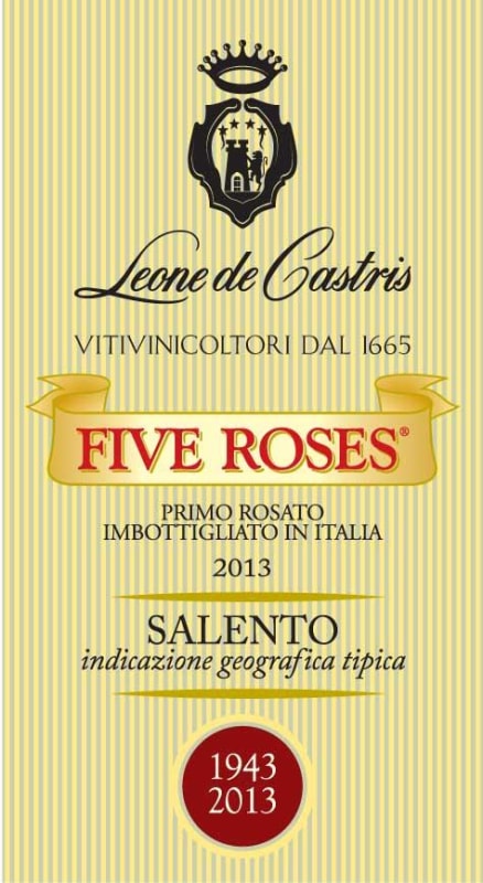 Leone de Castris Salento Five Roses 2013 Front Label