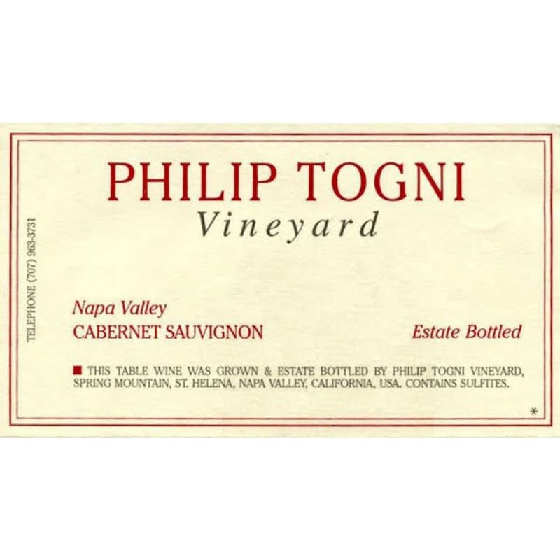 Philip Togni Cabernet Sauvignon 1991 Front Label