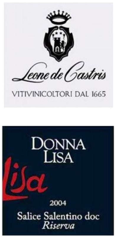 Leone de Castris Salice Salentino Donna Lisa Riserva 2004 Front Label