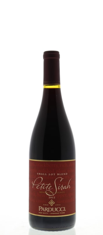 Parducci Small Lot Petite Sirah 2012 Front Bottle Shot