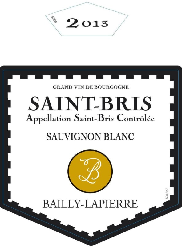 Bailly Lapierre Saint-Bris Sauvignon Blanc 2013 Front Label