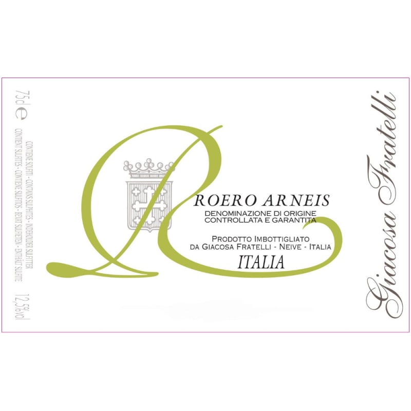 Giacosa Fratelli Roero Arneis 2013 Front Label