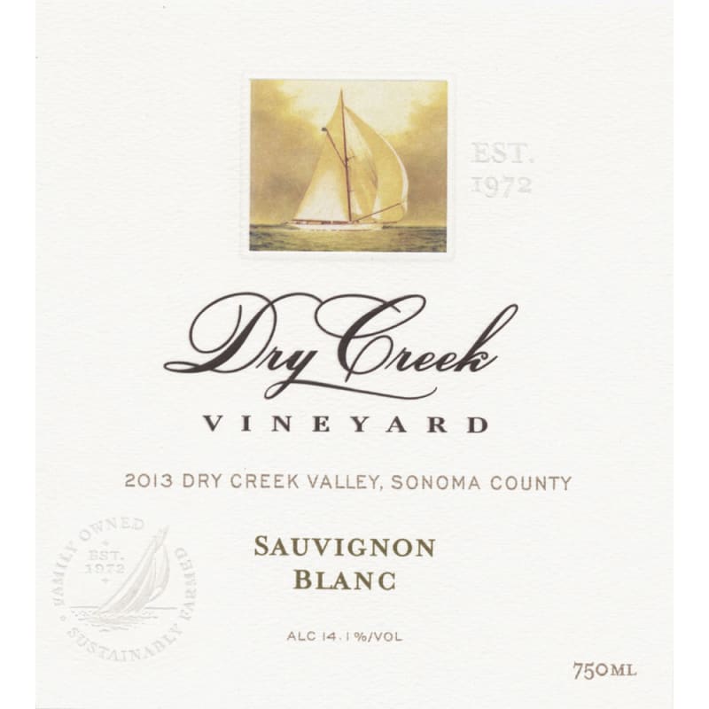 Dry Creek Vineyard Sauvignon Blanc (375ML half-bottle) 2013 Front Label
