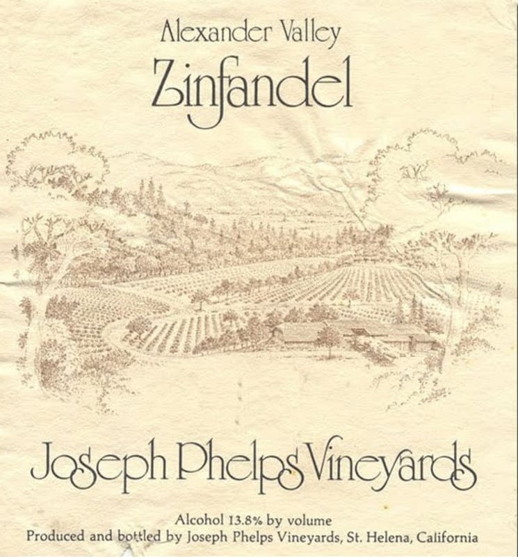 Joseph Phelps Alexander Valley Zinfandel 1978 Front Label