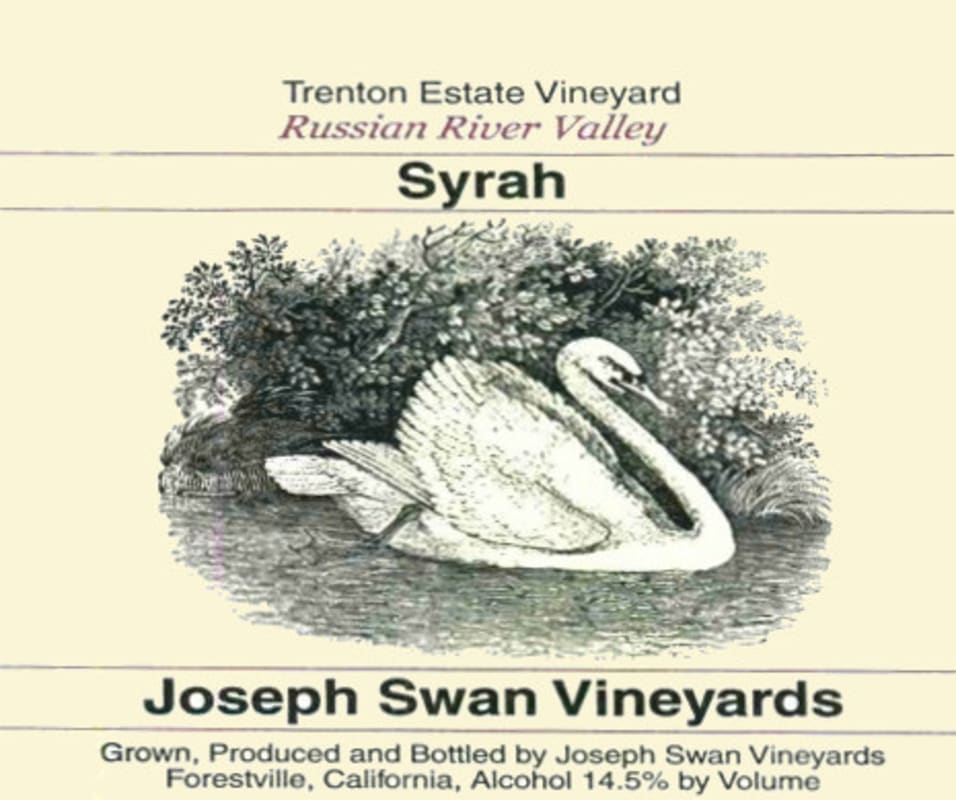 Joseph Swan Trenton Estate Vineyard Syrah 2009 Front Label