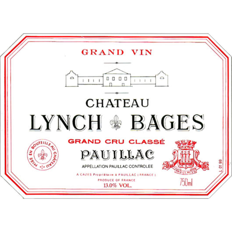 Chateau Lynch-Bages (6 Liter - scuffed label) 1999 Front Label