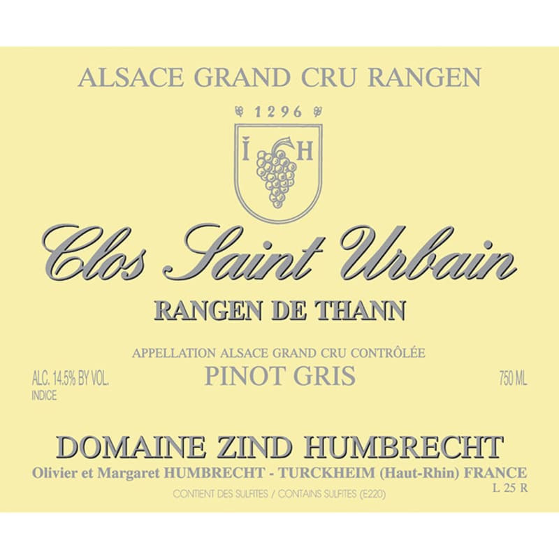Zind-Humbrecht Rangen de Thann Clos Saint Urbain Pinot Gris 1997 Front Label