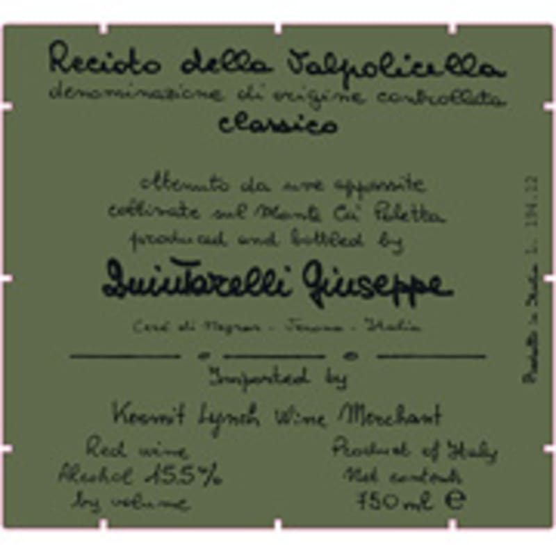 Giuseppe Quintarelli Recioto della Valpolicella Classico Riserva 1990 Front Label