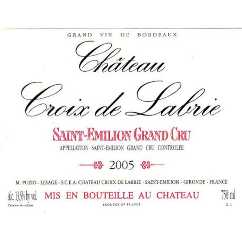 Croix de Labrie 2005 Front Label