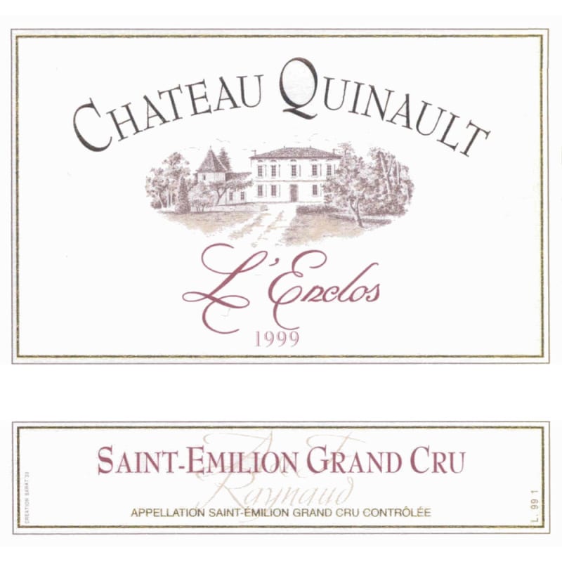 Chateau Quinault l'Enclos 1999 Front Label