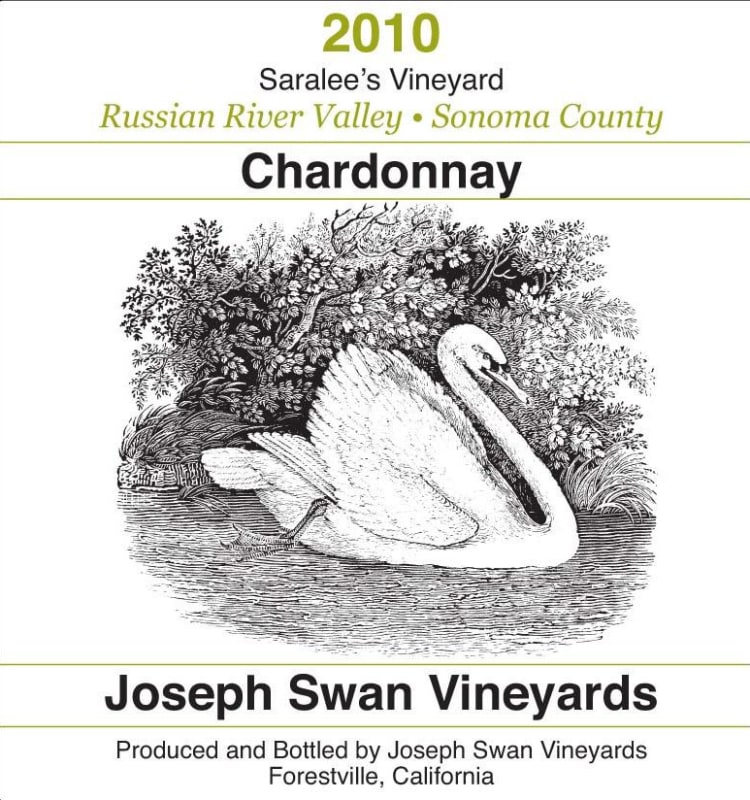 Joseph Swan Saralee's Vineyard Chardonnay 2010 Front Label