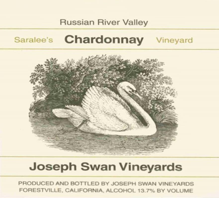 Joseph Swan Saralee's Vineyard Chardonnay 2008 Front Label
