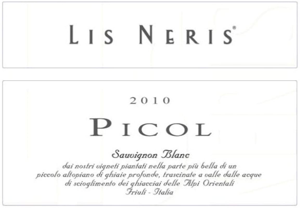 Lis Neris Picol Sauvignon Blanc - 2010 Front Label
