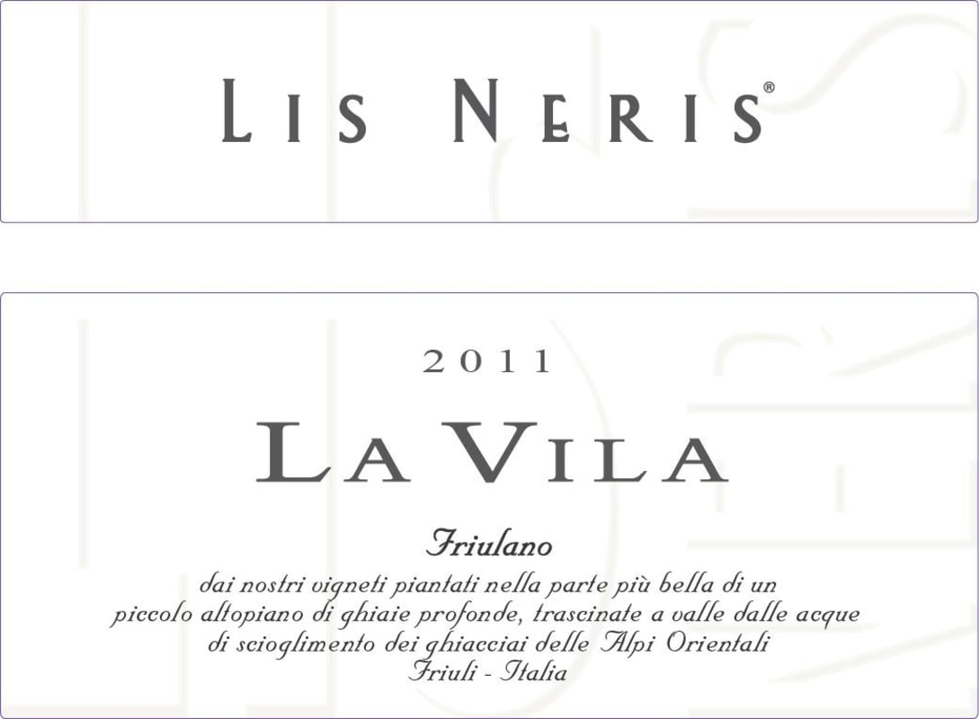 Lis Neris La Vila Friulano 2011 Front Label