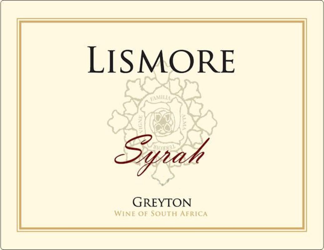 Lismore Estate Greyton Syrah 2015 Front Label