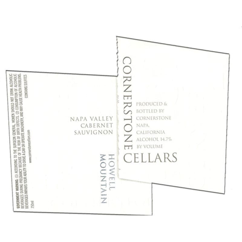 Cornerstone Cellars Howell Mountain Cabernet Sauvignon 2008 Front Label