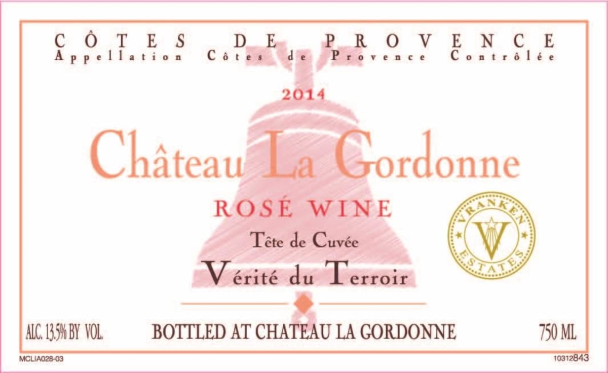 Chateau La Gordonne Verite du Terroir Rose 2014 Front Label