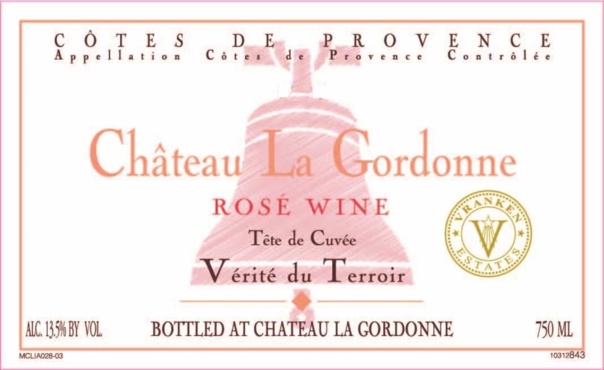 Chateau La Gordonne Verite du Terroir Rose 2015 Front Label