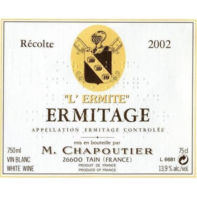 M. Chapoutier Ermitage l'Ermite 2002 Front Label