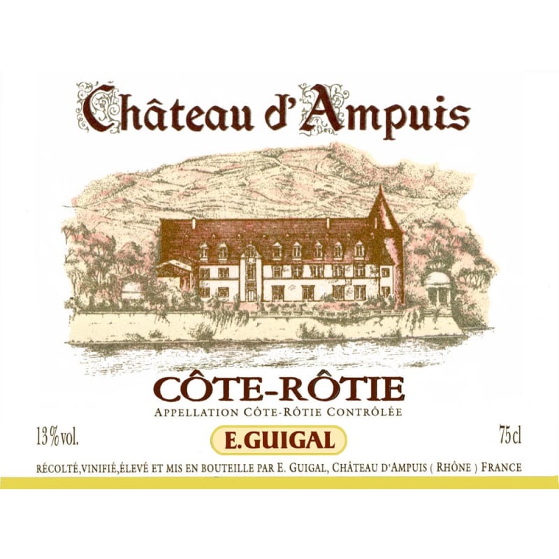E. Guigal Chateau d'Ampuis Cote Rotie (torn label) 1995 Front Label