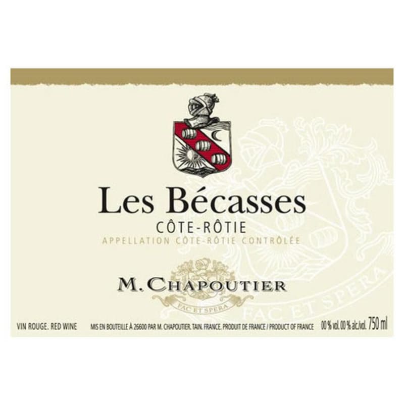 M. Chapoutier Cote Rotie Les Becasses 2010 Front Label