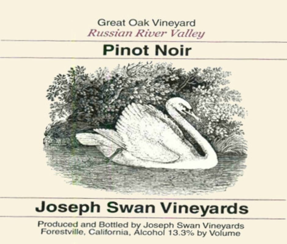 Joseph Swan Great Oak Vineyard Pinot Noir 2009 Front Label