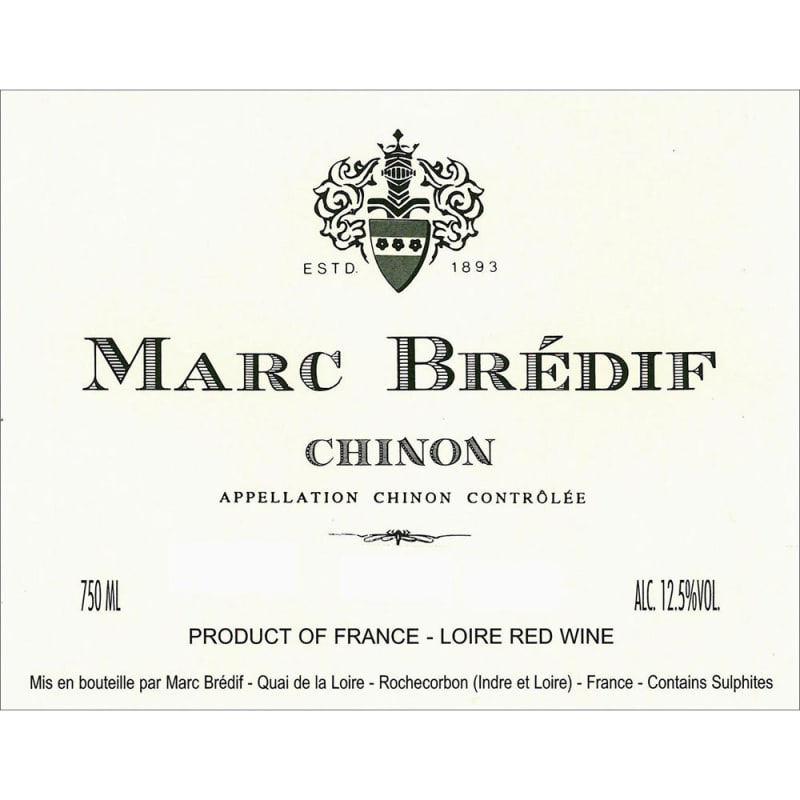 Marc Bredif Chinon 2012 Front Label