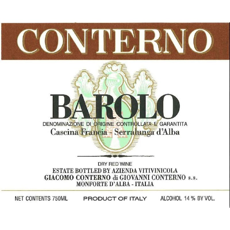 Giacomo Conterno Cascina Francia Barolo 2004 Front Label