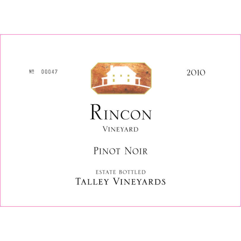 Talley Rincon Vineyard Pinot Noir 2010 Front Label