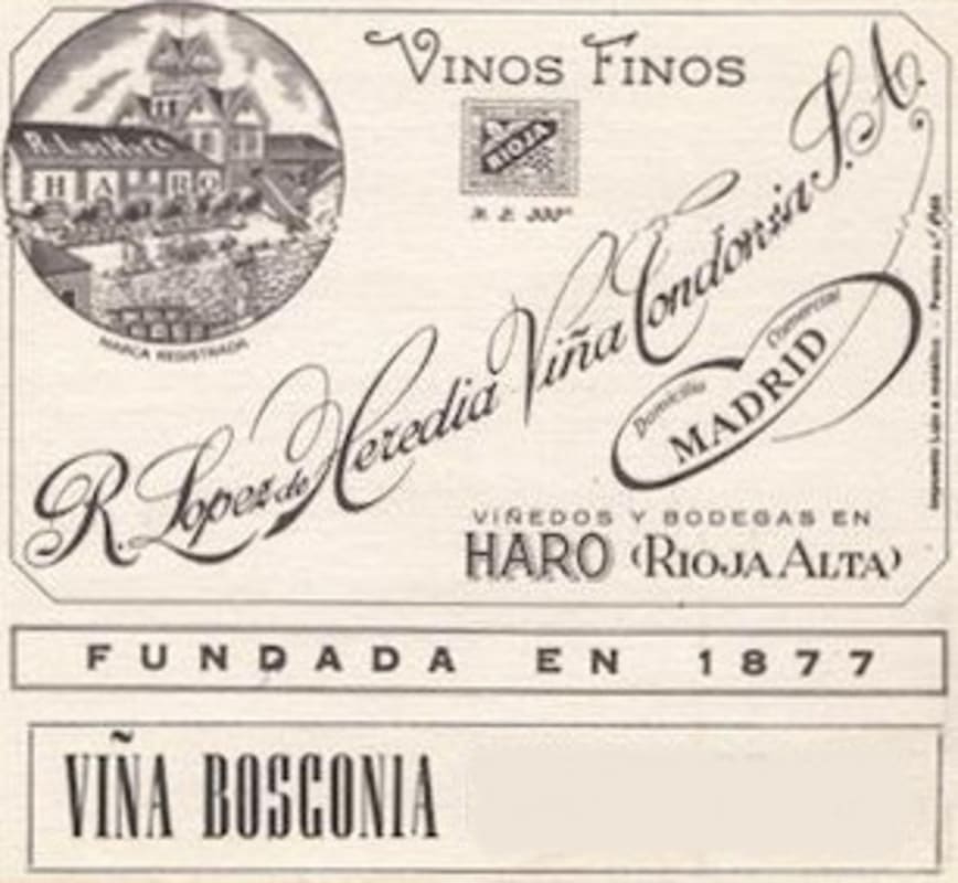 R. Lopez de Heredia Vina Bosconia Gran Reserva 1964 Front Label