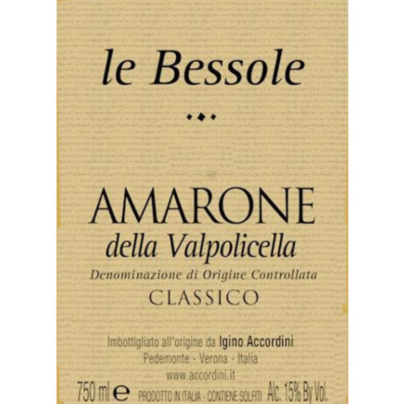 Accordini Igino Le Bessole Amarone della Valpolicella 2007 Front Label
