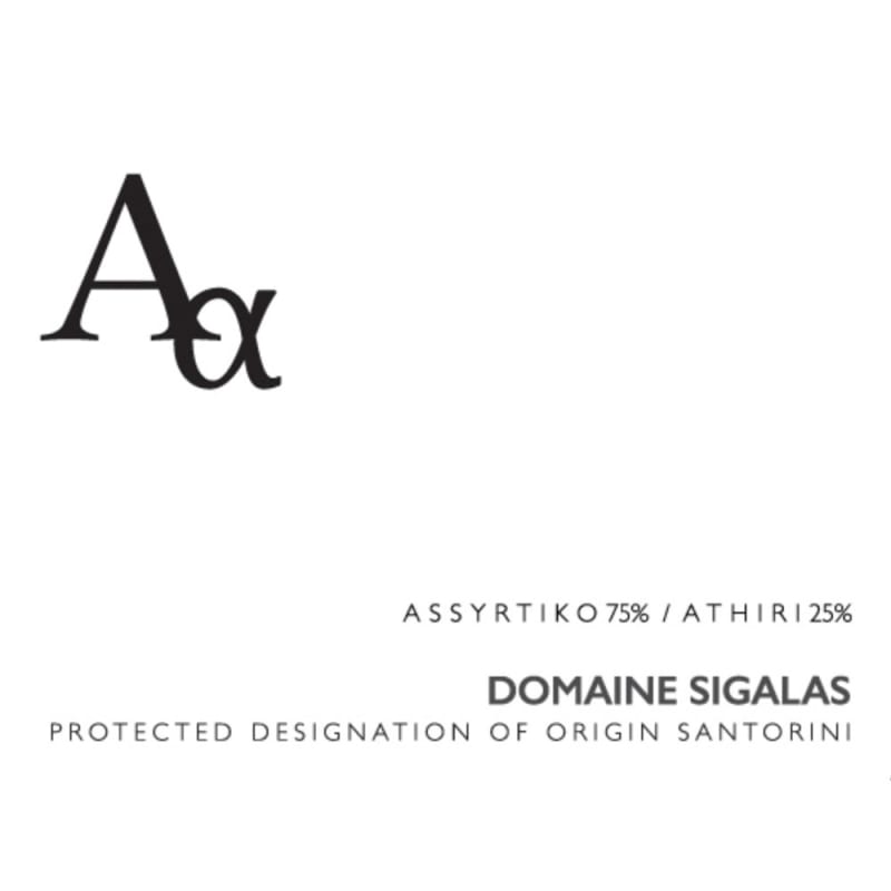 Sigalas Aa Santorini Assyrtiko-Athiri 2013 Front Label