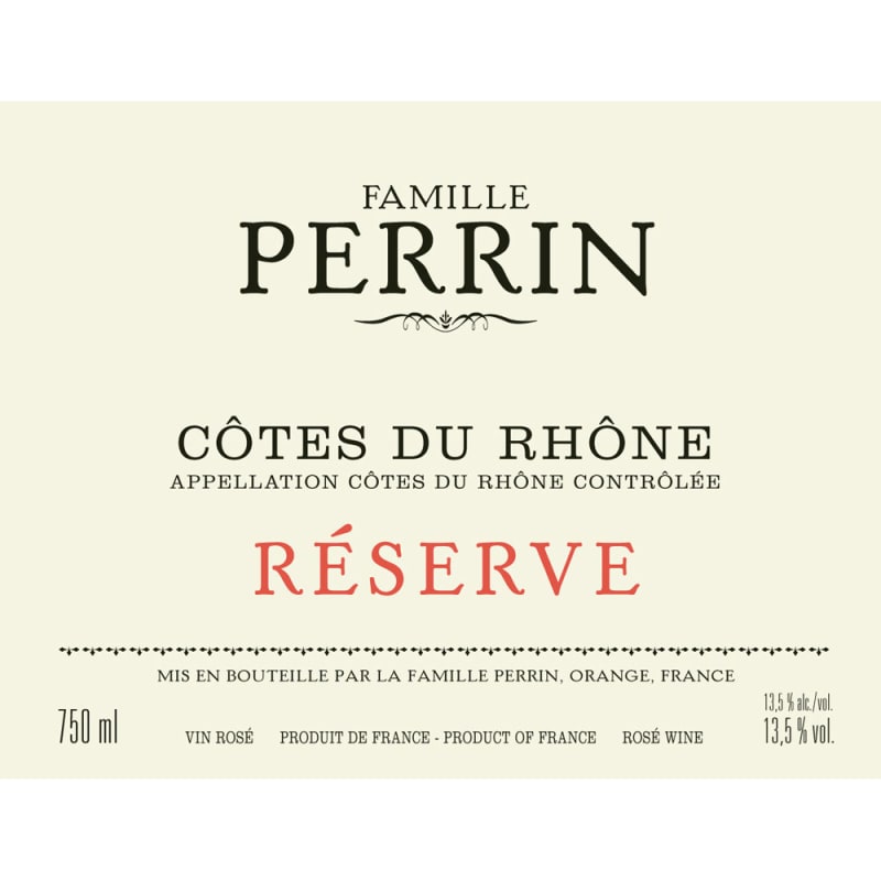 Famille Perrin Reserve Cotes du Rhone Rose 2011 Front Label
