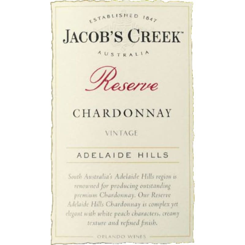 Jacob's Creek Reserve Chardonnay 2012 Front Label
