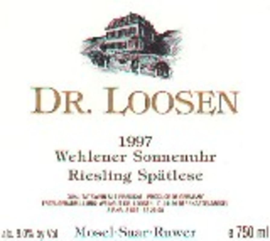 Dr. Loosen Wehlener Sonnenuhr Riesling Spatlese 1997 Front Label