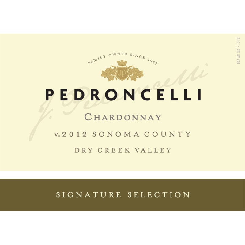 Pedroncelli Signature Selection Chardonnay 2013 Front Label