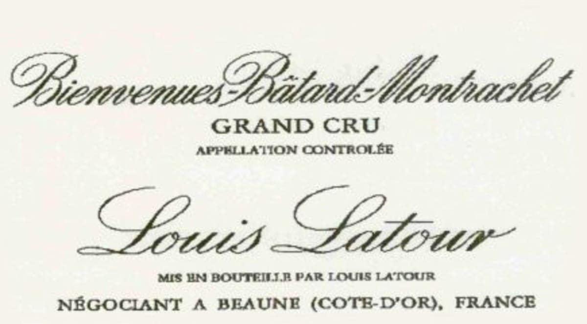 Louis Latour Bienvenues-Batard-Montrachet Grand Cru 1998 Front Label